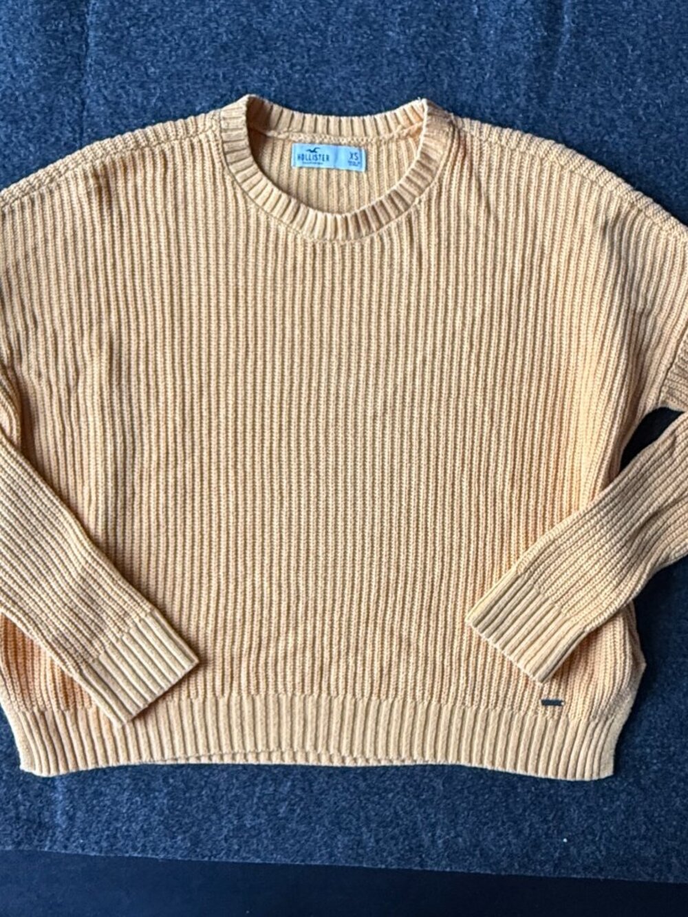 Hollister Chunky Ribbed Knit Sweater Yellow XS